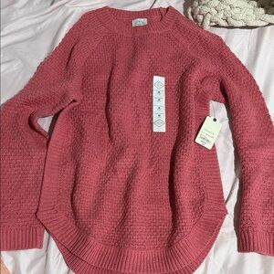 St. John's Bay Textured Pink Crew Neck Sweater
